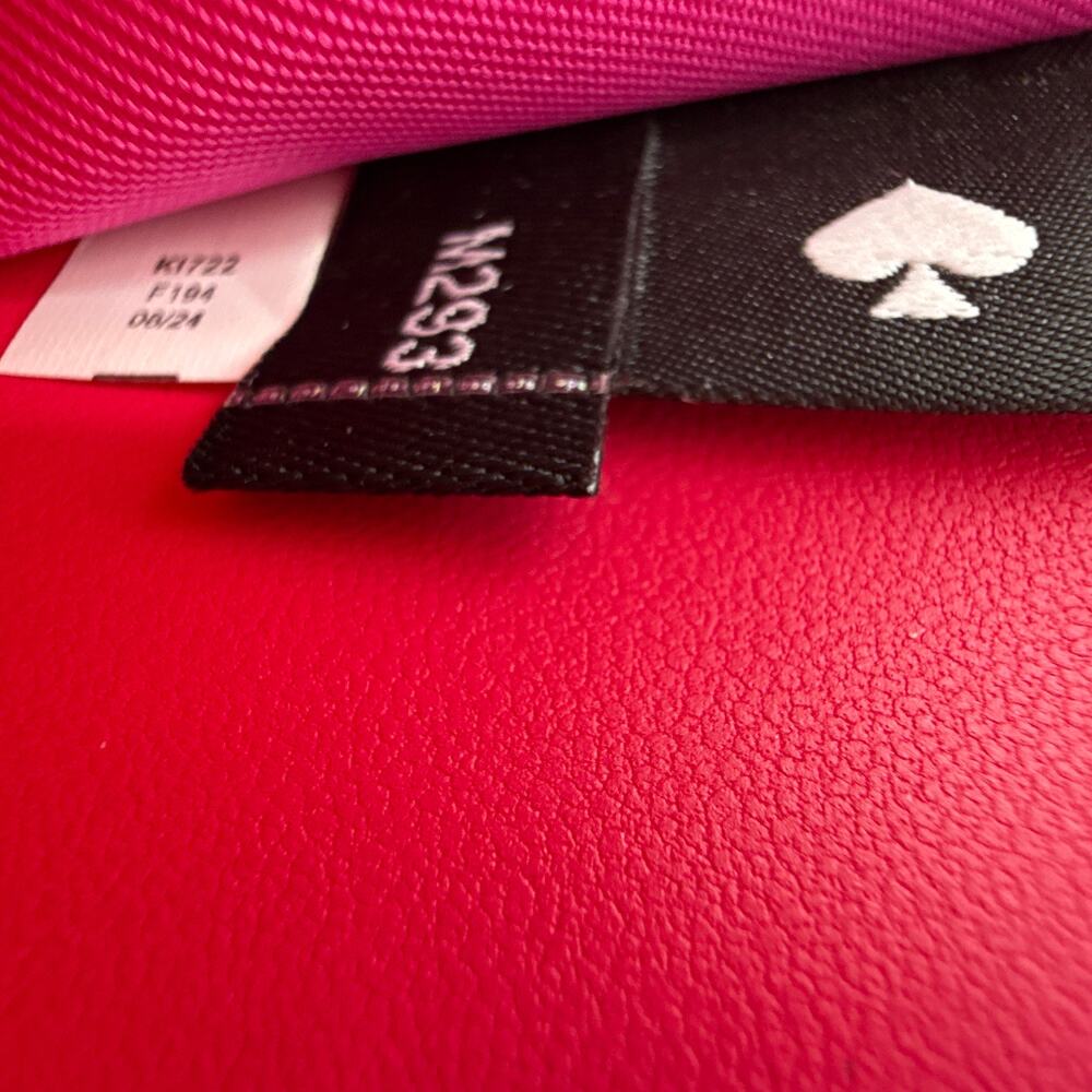 KATE SPADE Natasha Metallic Pebbled Leather Chain Compact Wristlet Bikini Pink - Picture 8 of 10